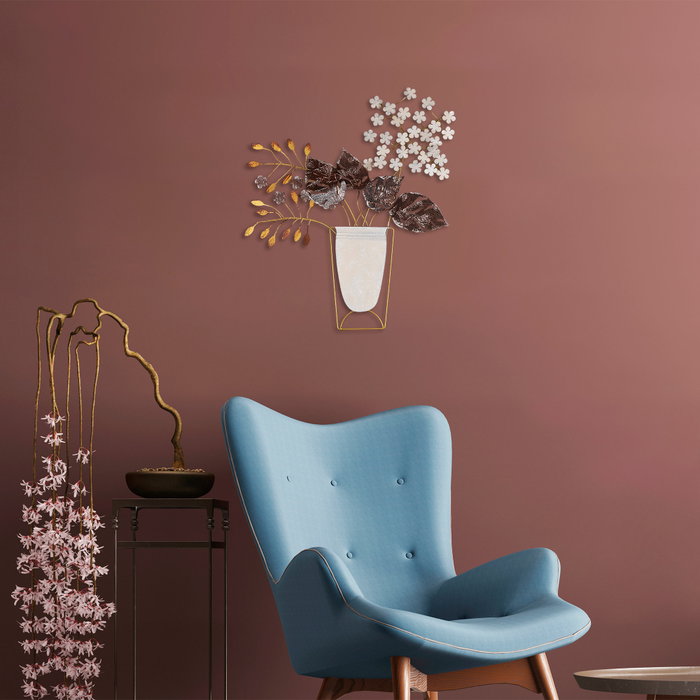Wallity Flowers in Pots - Escultura de pared de metal multicolor